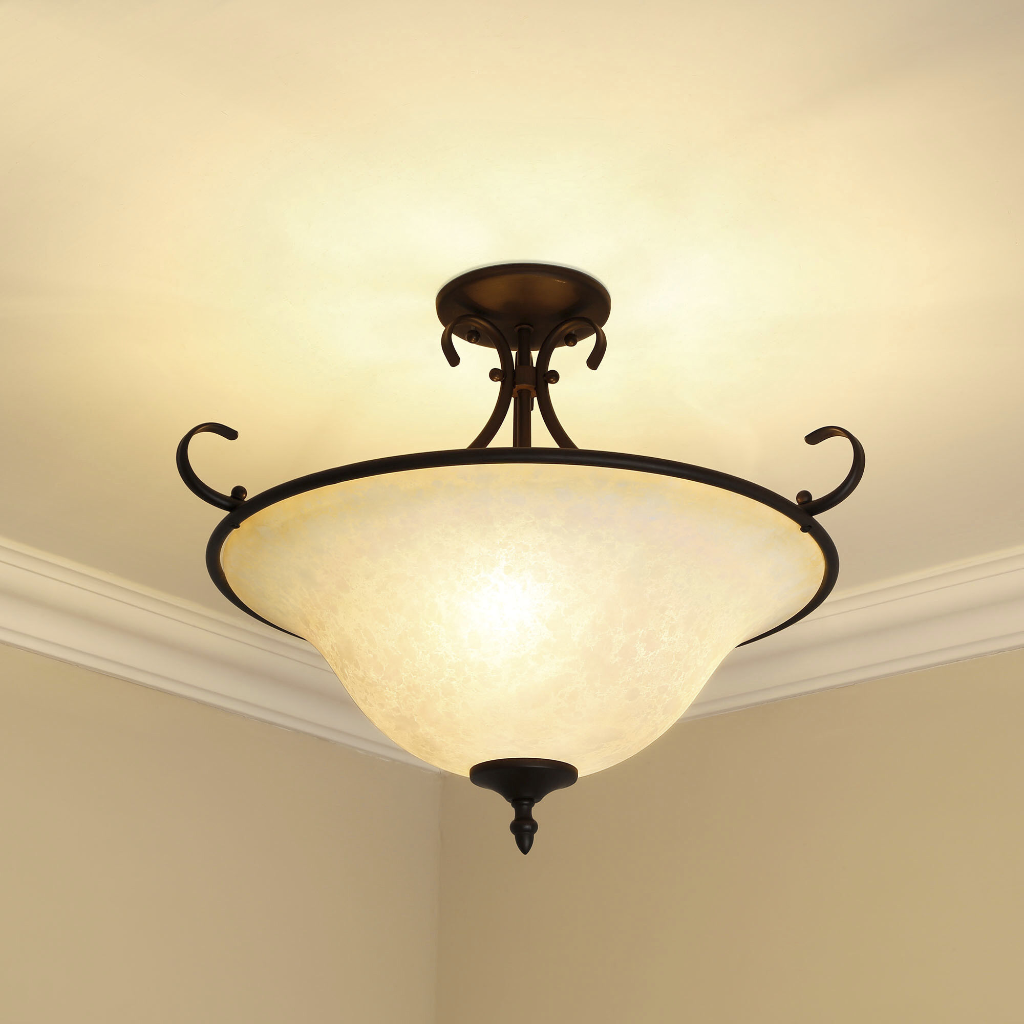 Golden Lighting 8606-SF RBZ-TEA Homestead 3 Light 18.5 inch